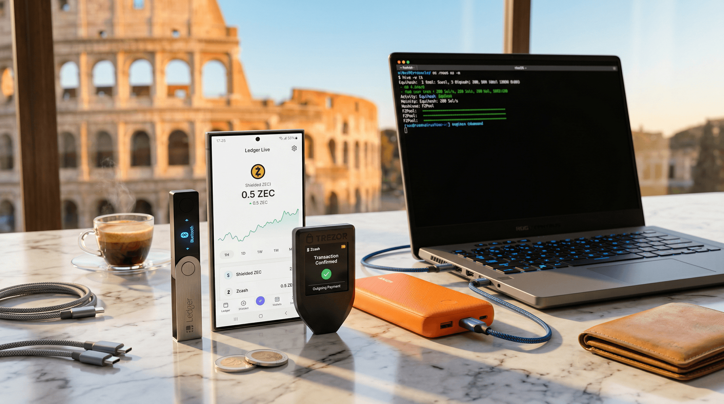Zcash balza a 369 USD: gadget portatili per ZEC