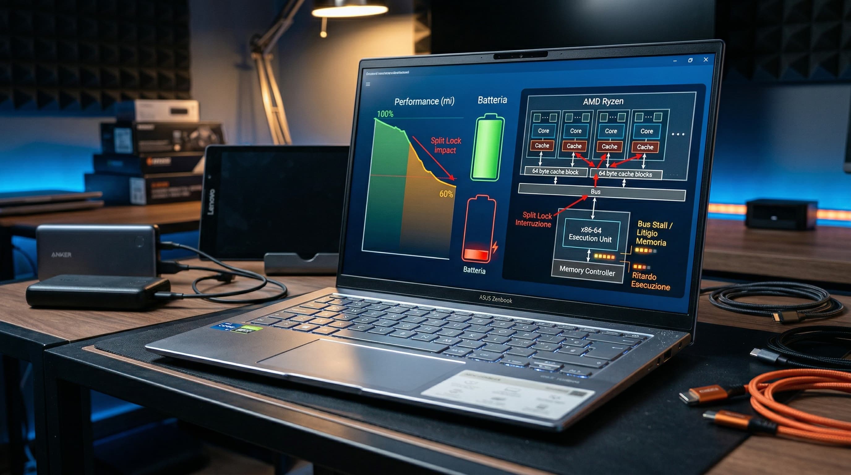 Split lock x86-64 riducono del 40% le prestazioni gadget portatili