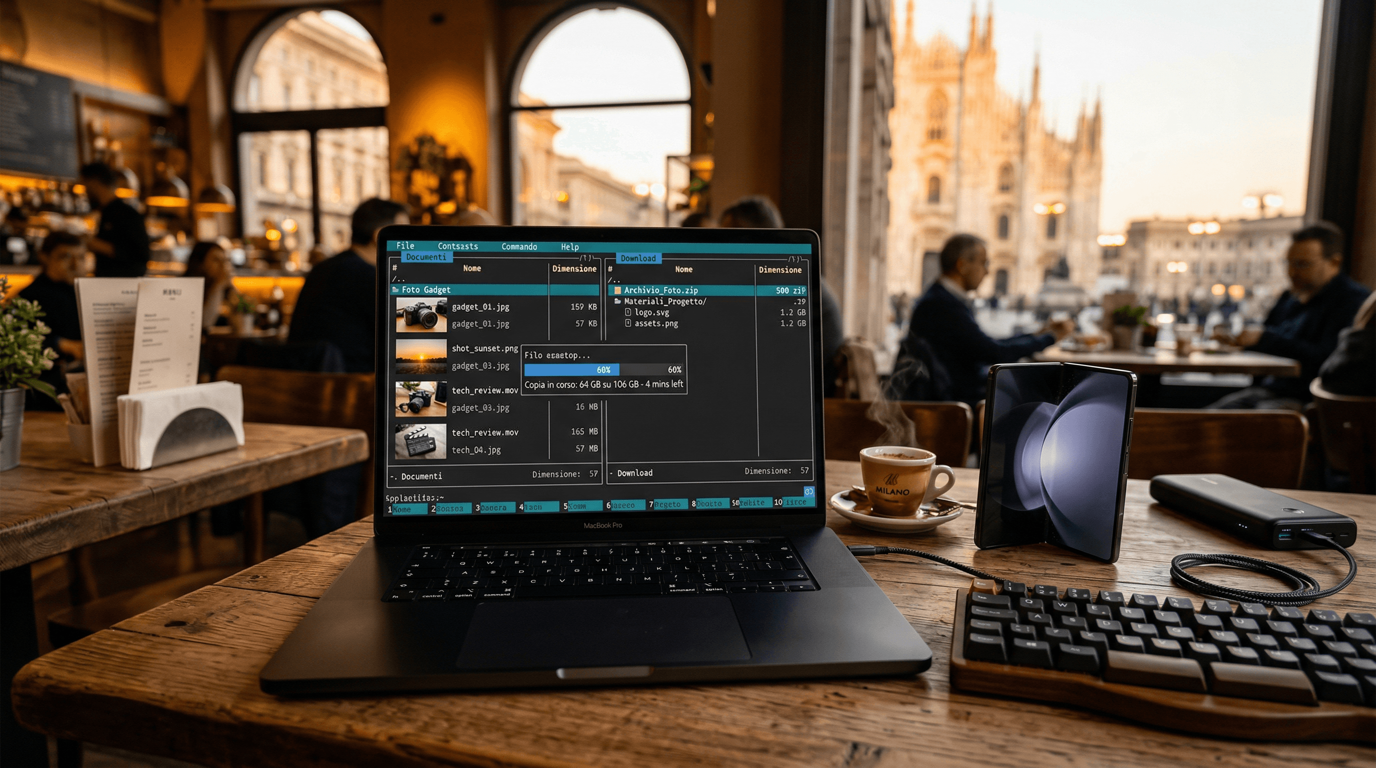 Midnight Captain: Gestore File Portatile Dual-Pane per Mobile