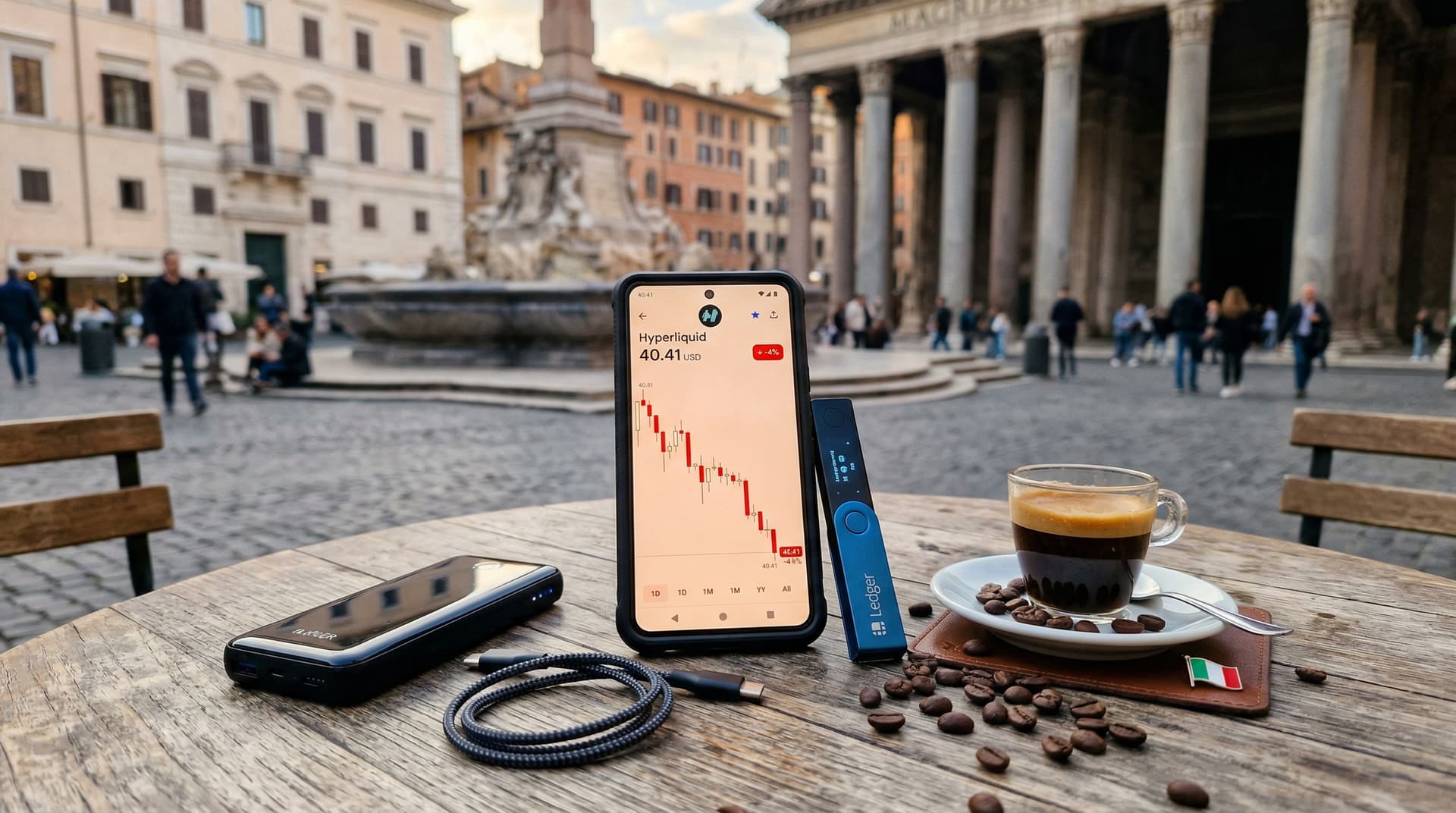 Hyperliquid HYPE cala 4% a 40,41 USD: italiani scelgono wallet portatili