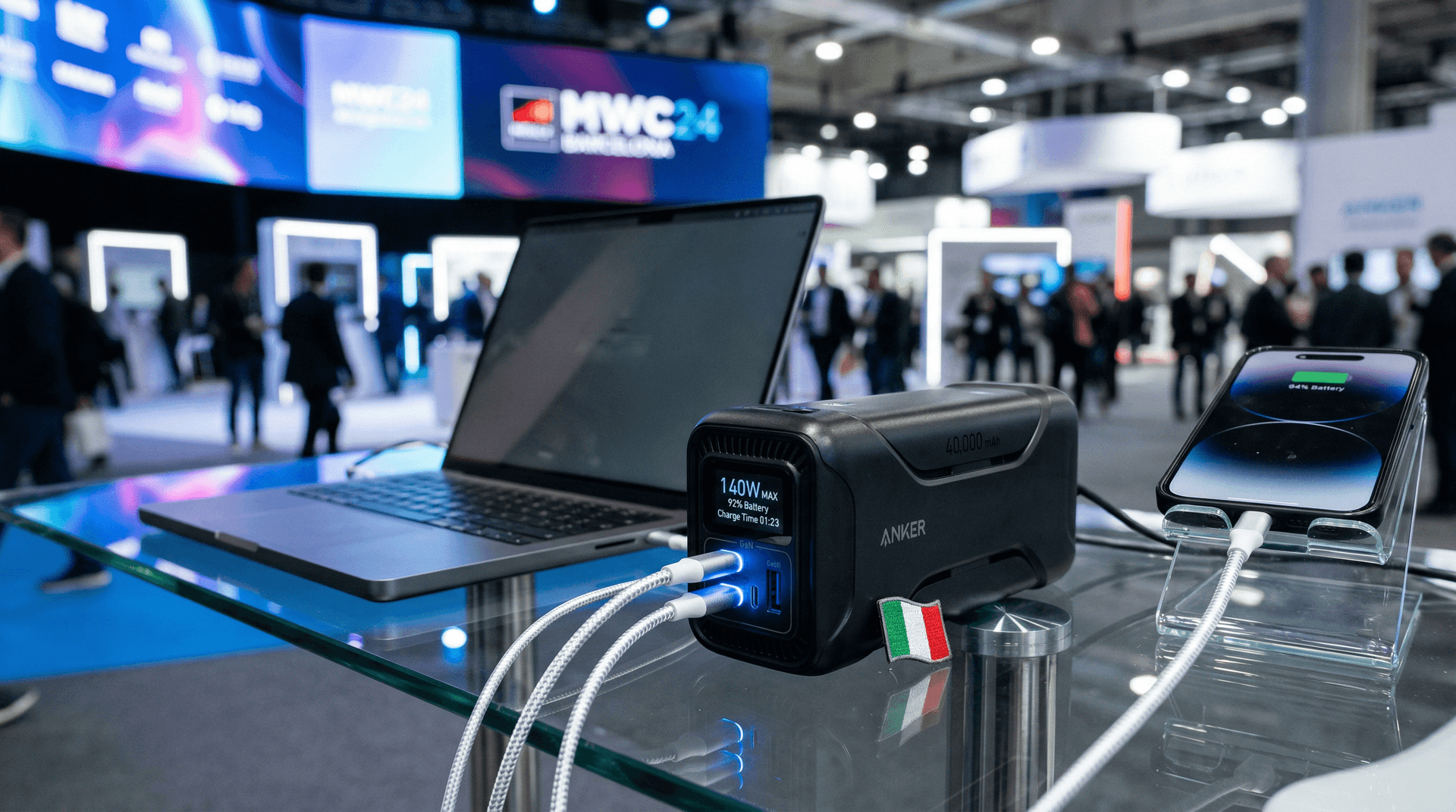 Power bank Anker 40000mAh GaN 140W: 89€ al MWC 2026