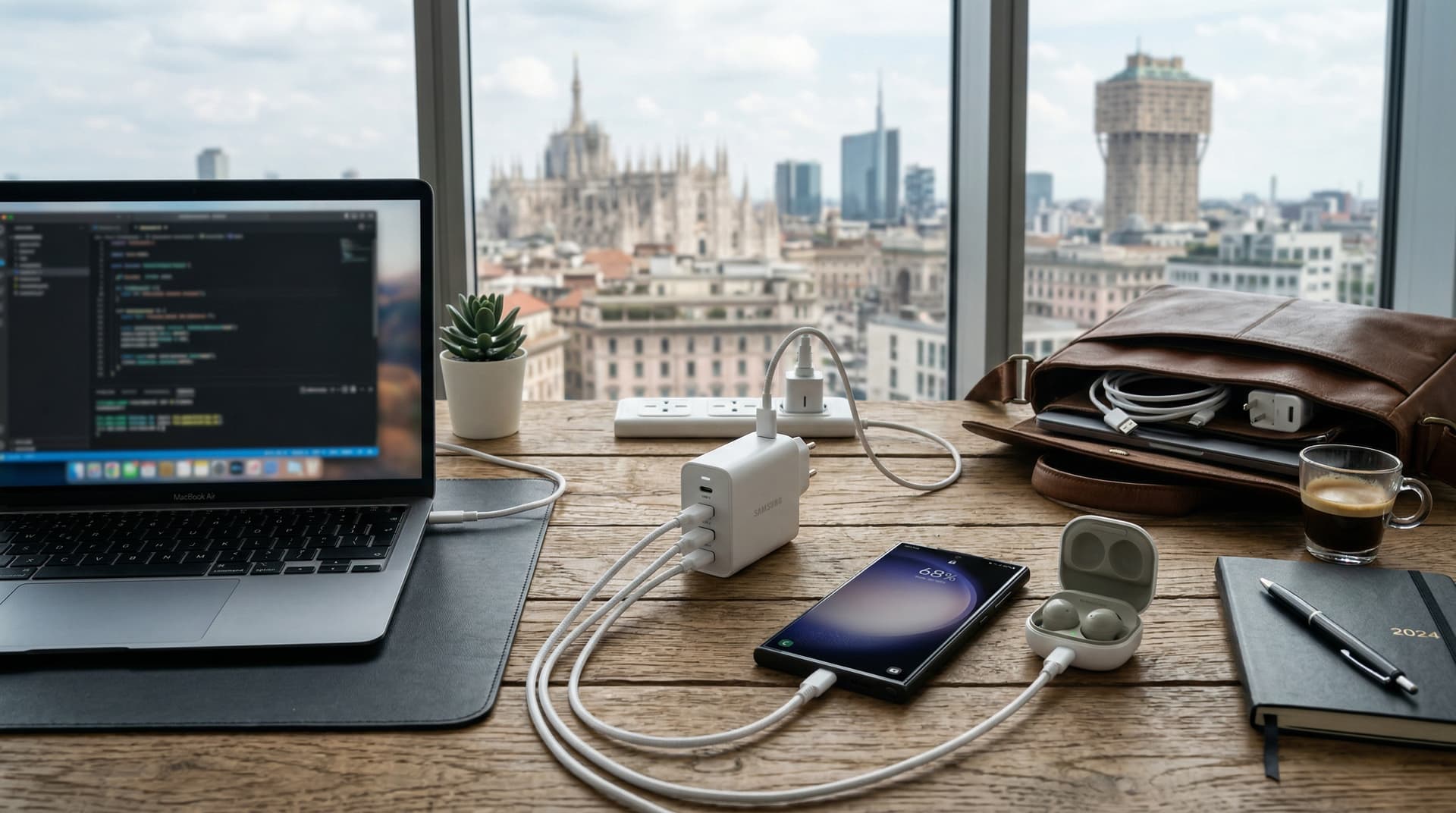 Caricabatterie Samsung 100W GaN: riduce volume 40% con spina italiana