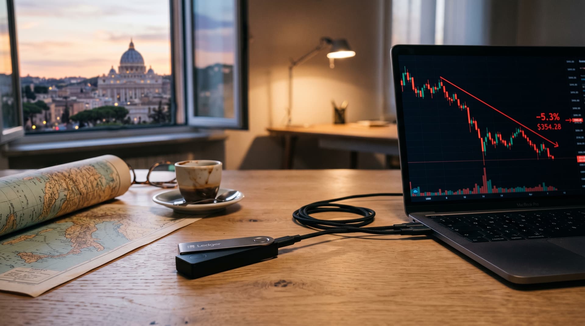 Zcash calo del 5,3% a $354,28: colpisce holder italiani Ledger Trezor