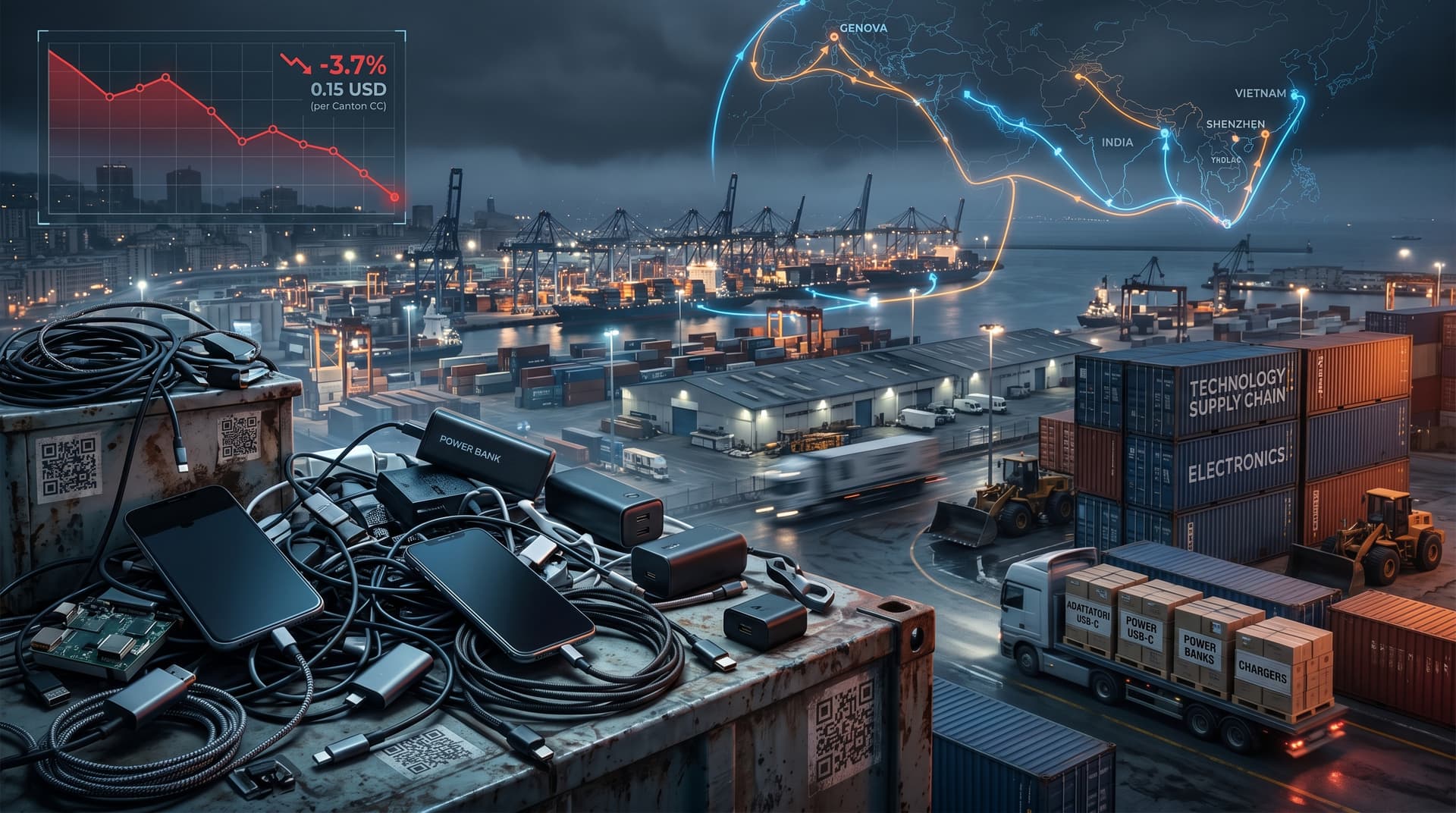 Canton CC calo del 3,7% a 0,15 USD: adattatori portatili rincarano del 3-5% in Italia