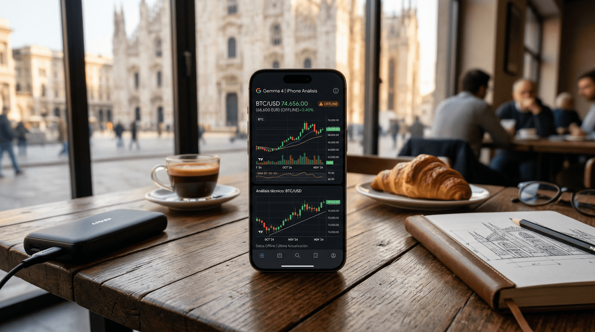 Google Gemma 4 iPhone Analizza BTC a 74.656 USD Offline