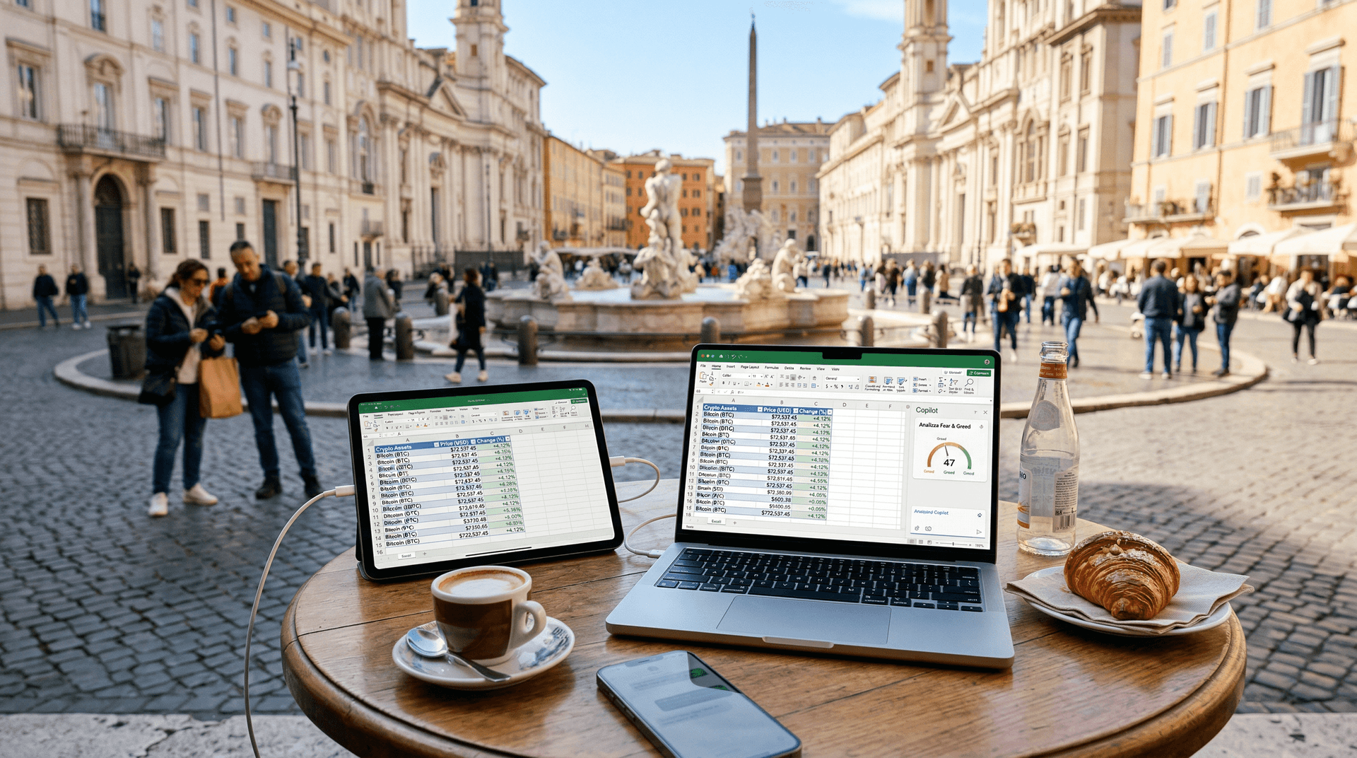 ChatGPT per Excel: Copilot Analizza BTC 72.537 USD su Mobile