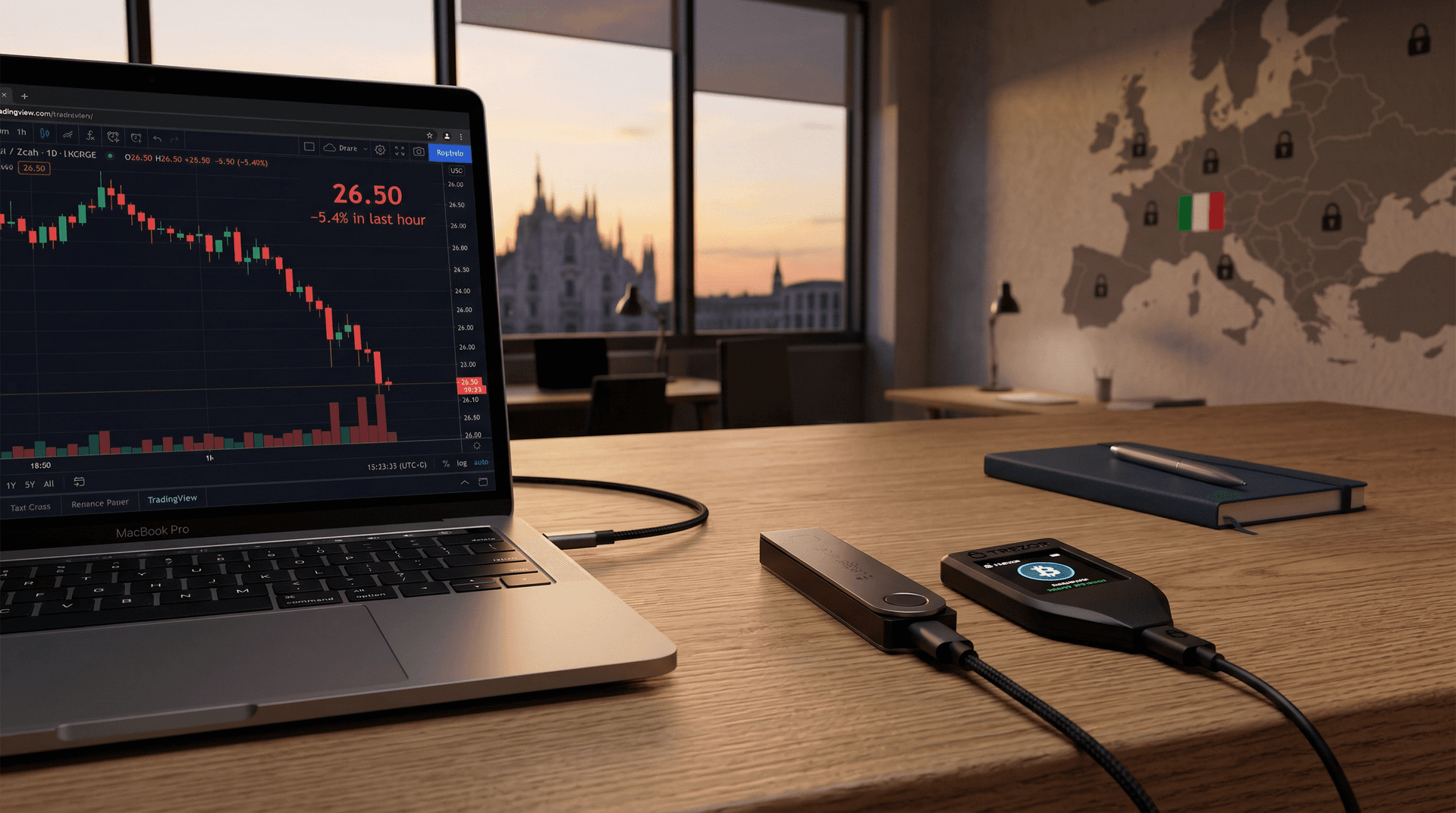 Zcash in calo del 5.4% a $26.50 il 17 ottobre: Ledger e Trezor per italiani