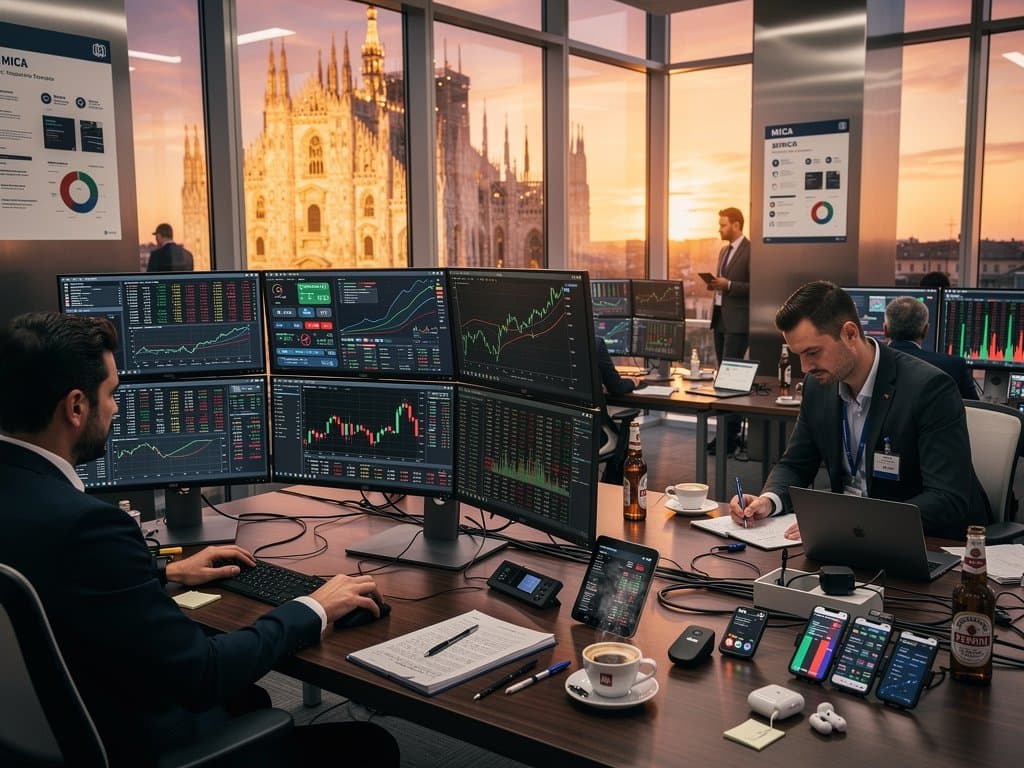 Sala trading Milano: grafici MemeCore surge +19,8% a $4,45, wallet Ledger Trezor