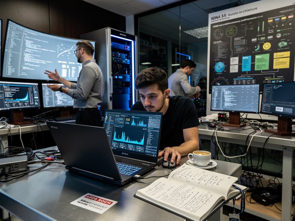 Laptop AMD Strix Halo benchmark ROCm Ubuntu 24.04, grafici AI 150% boost gaming 65 FPS, setup high-tech